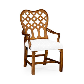 Kingsley Grey Fruitwood Arm Chair