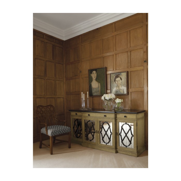 Kingsley Grey Fruitwood Arm Chair