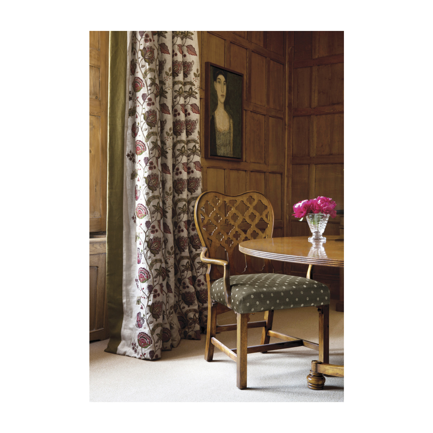 Kingsley Grey Fruitwood Arm Chair
