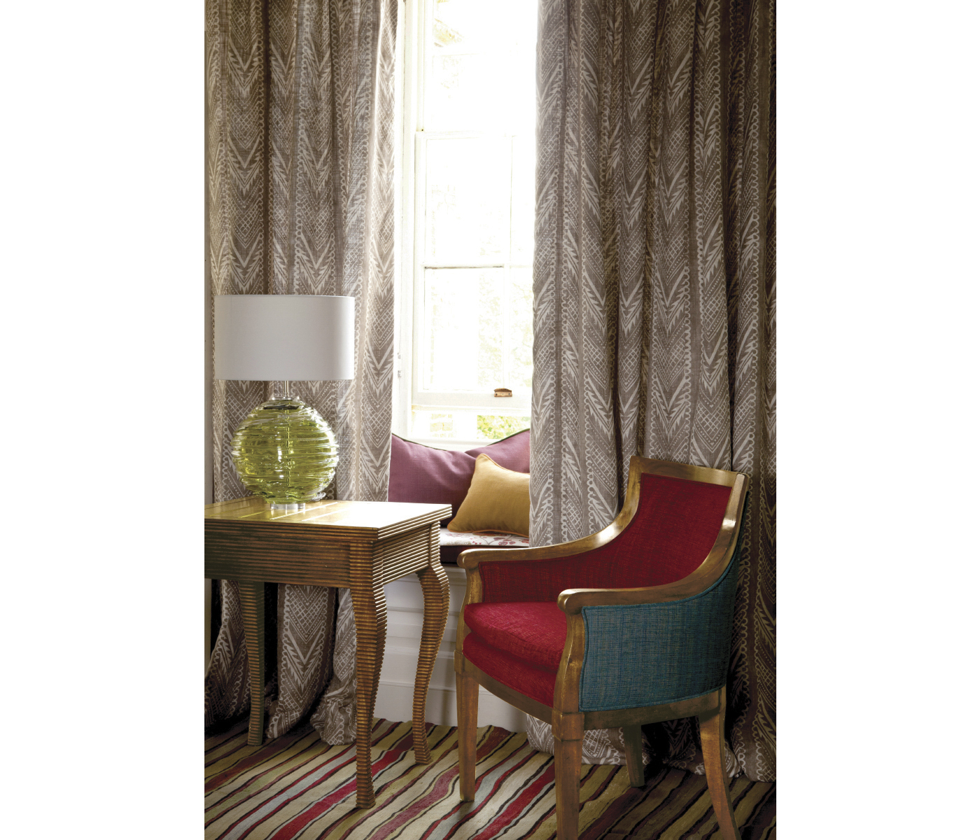 Belton Grey Fruitwood Arm Chair