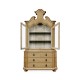 Oulton Vintage Oak Cabinet with Glass Doors & Wooden Shelves