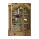 Oulton Vintage Oak Cabinet with Glass Doors & Wooden Shelves