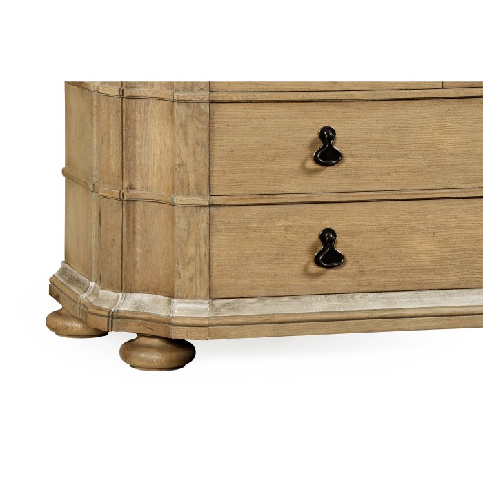 Oulton Vintage Oak Cabinet with Wooden Doors & Shelves
