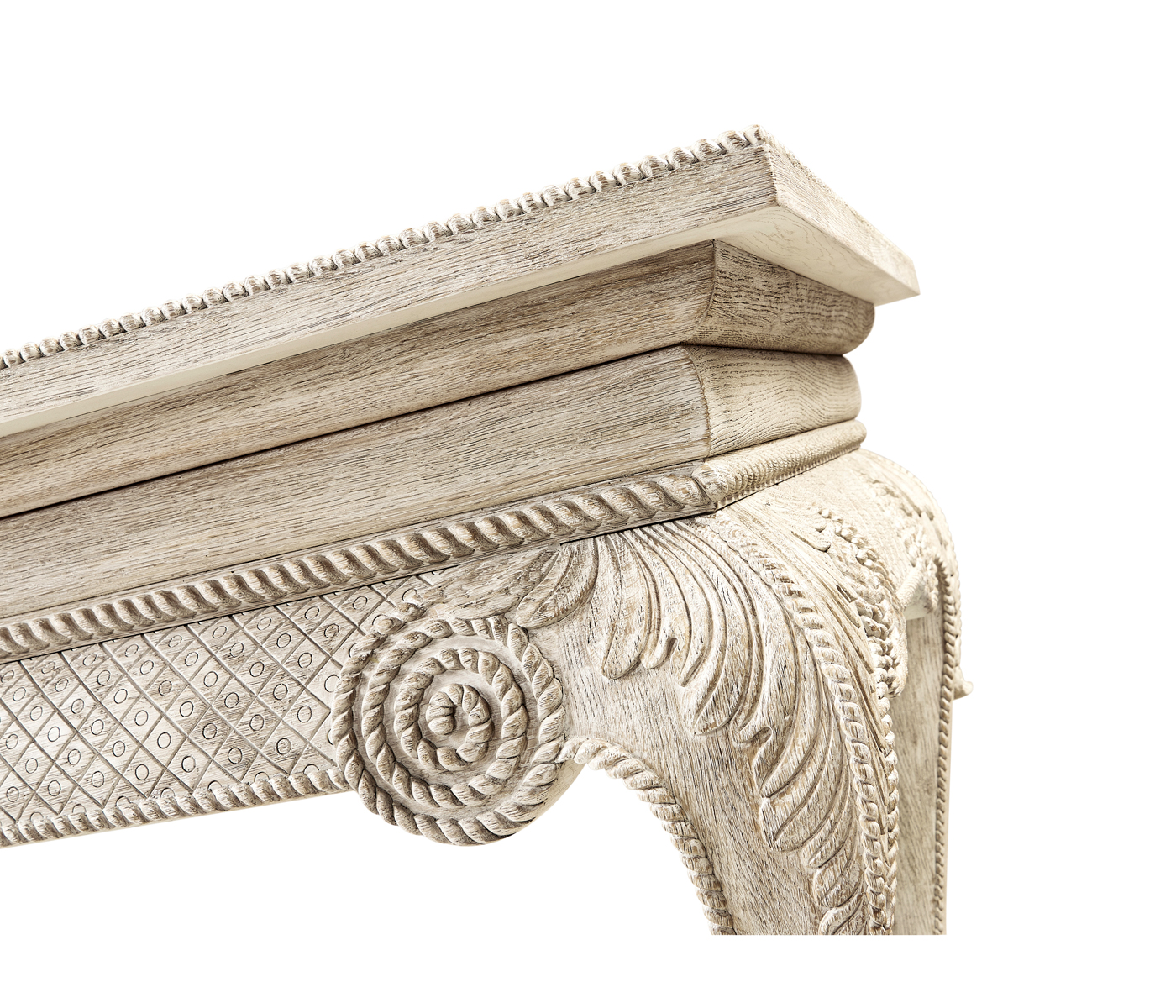 York Venetian White Oak Console