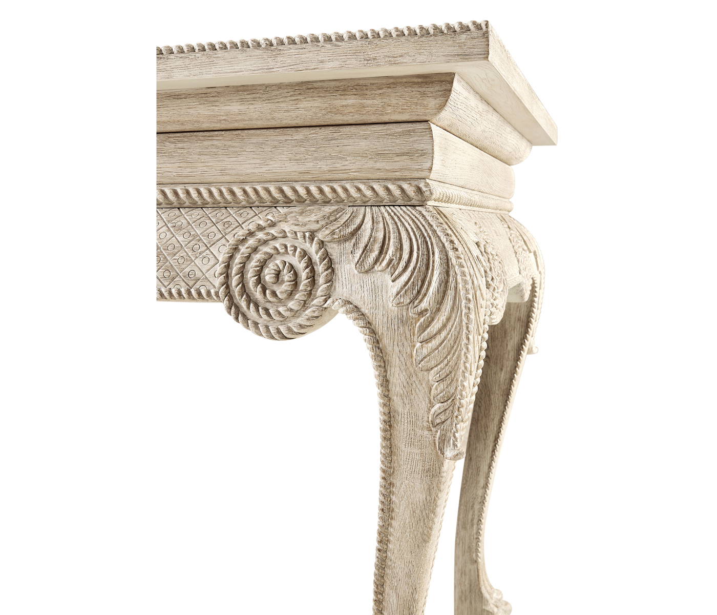 York Venetian White Oak Console