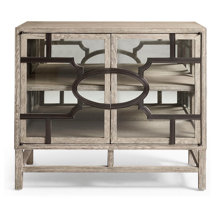 Hewlett Grey Oak Glazed Cabinet