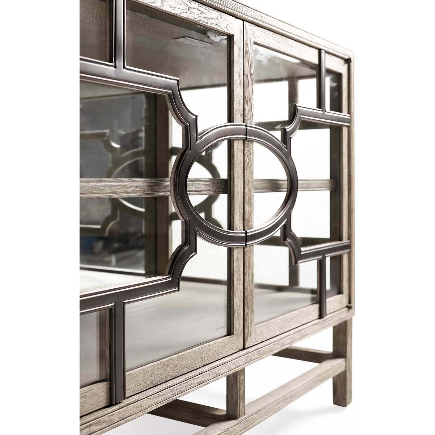 Hewlett Grey Oak Glazed Cabinet