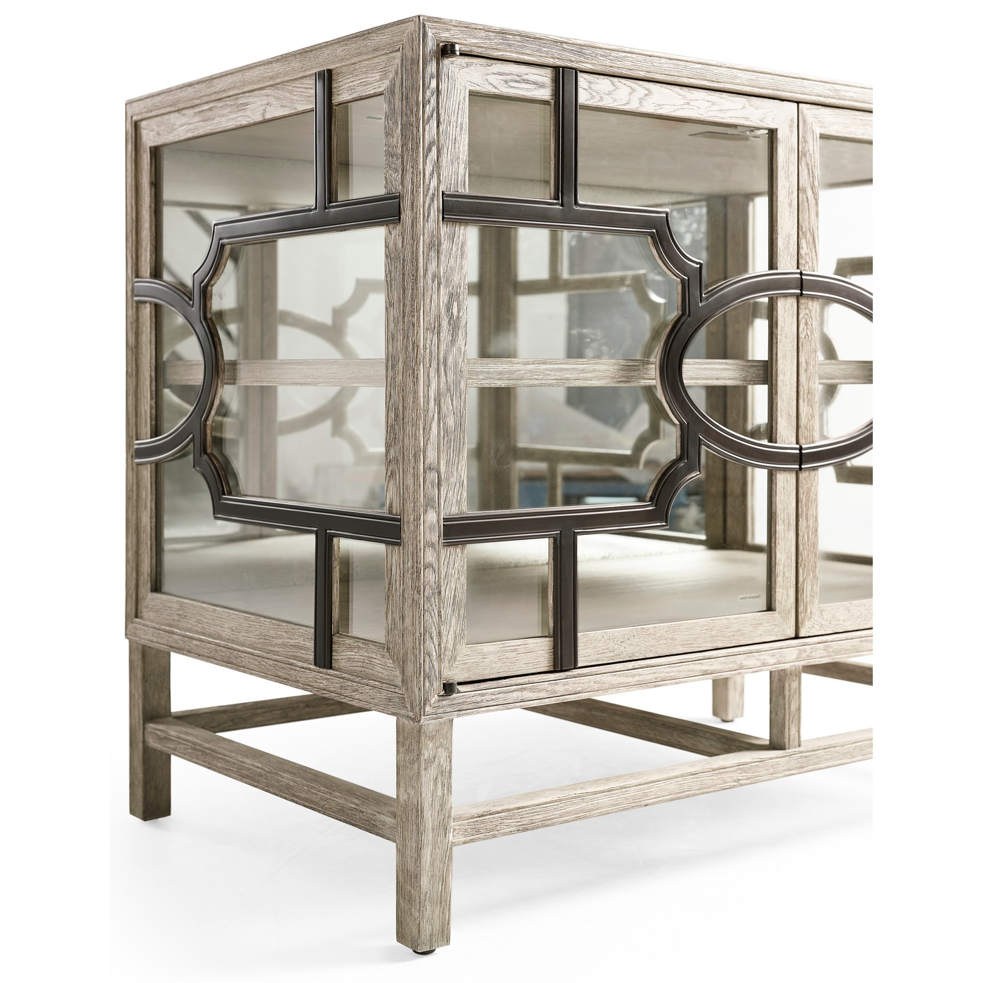 Hewlett Grey Oak Glazed Cabinet