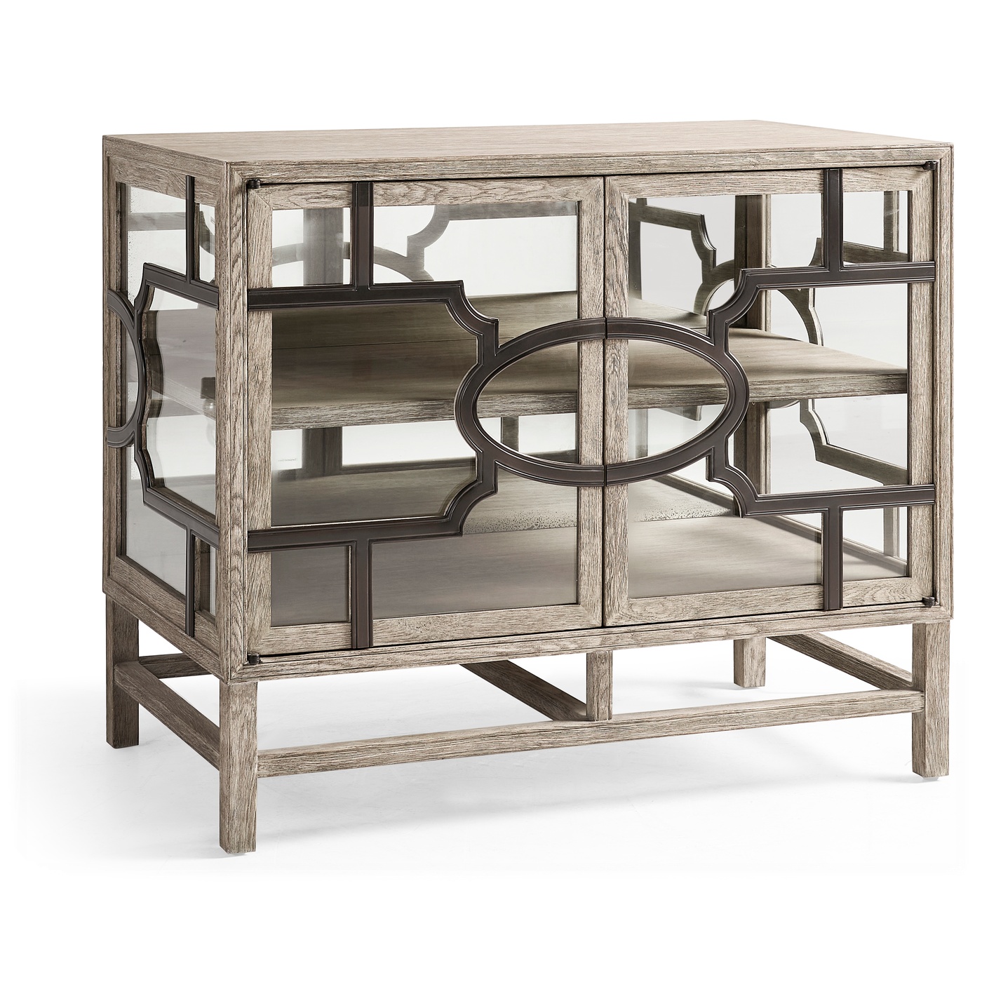 Hewlett Grey Oak Glazed Cabinet