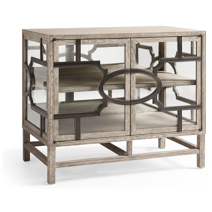 Hewlett Grey Oak Glazed Cabinet