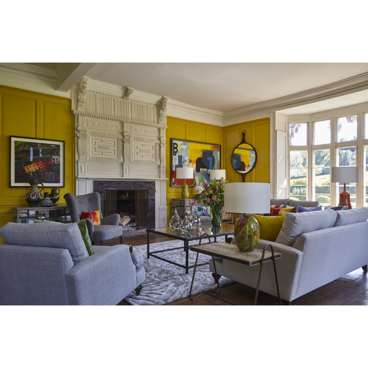 Hewlett Grey Oak Glazed Cabinet