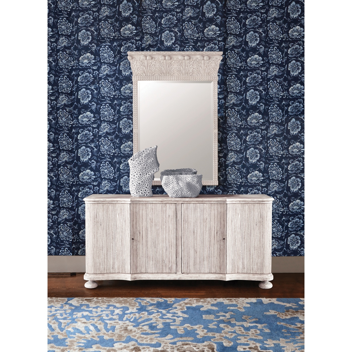 Rothesay Venetian White Oak Mirror