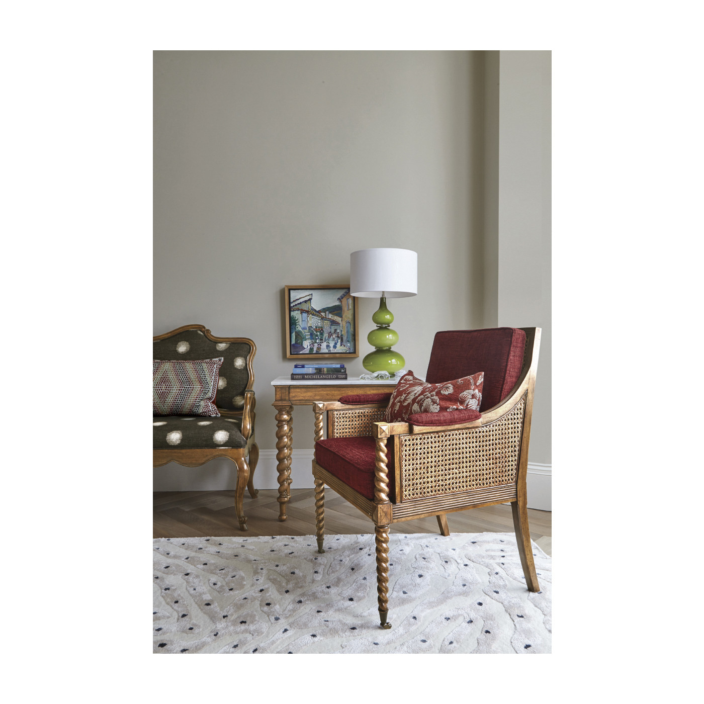 Padua Grey Fruitwood Settee