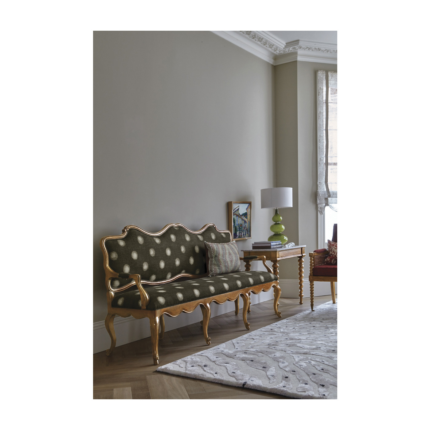 Padua Grey Fruitwood Settee