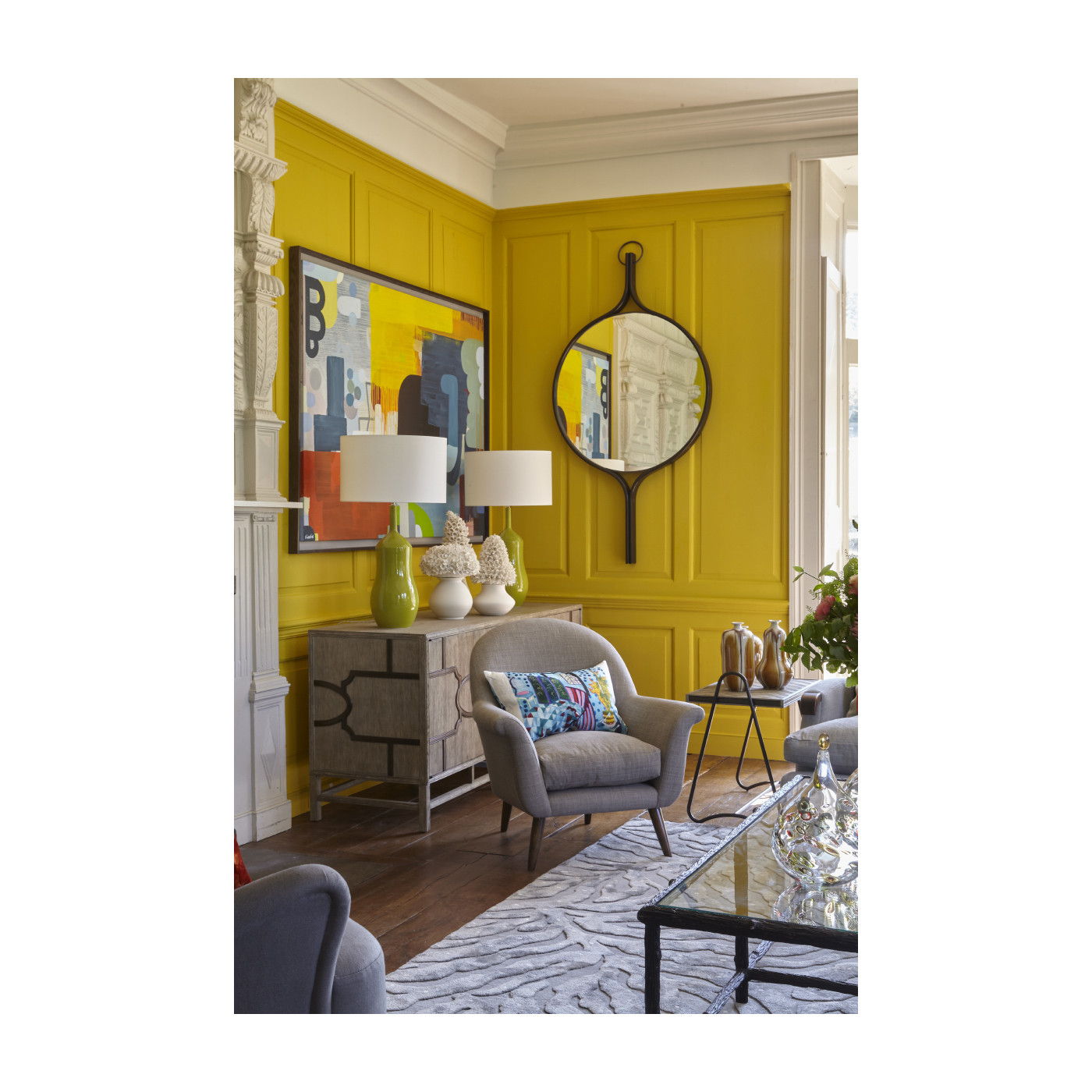 Gennesso Grey Oak Side Table