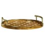 Small Circular Natural Acacia & Polka Dot Tray