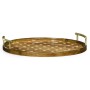 Large Circular Natural Acacia & Polka Dot Tray
