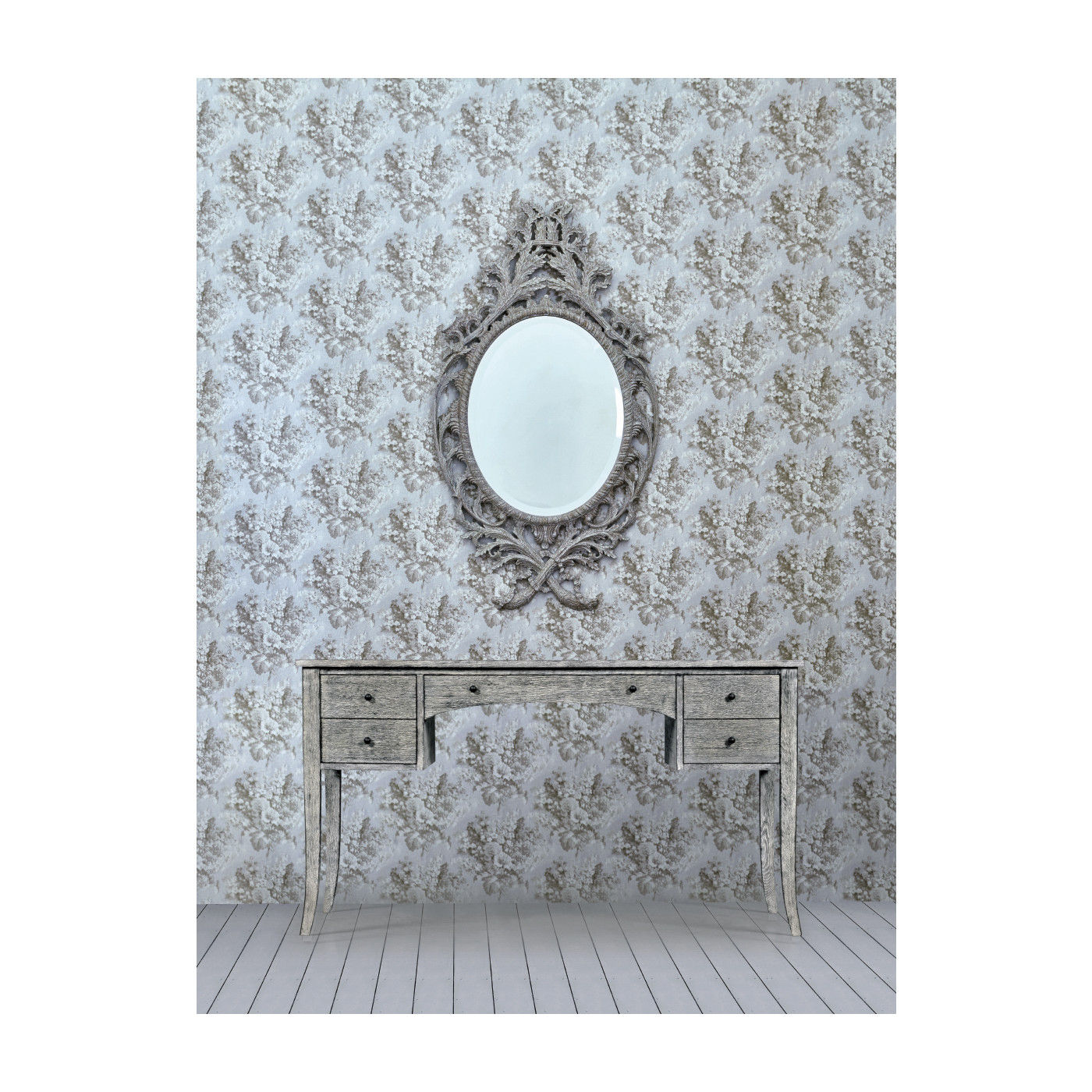 Leicester Venetian White Oak Mirror