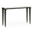 Karinta Antique Brass Console Table with White Oyster