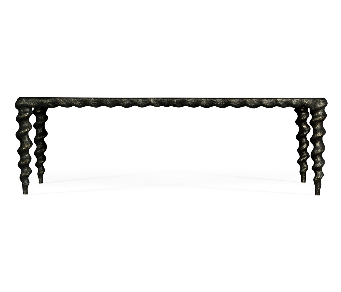 Karinta Antique Brass Coffee Table with Antique Mirror Top