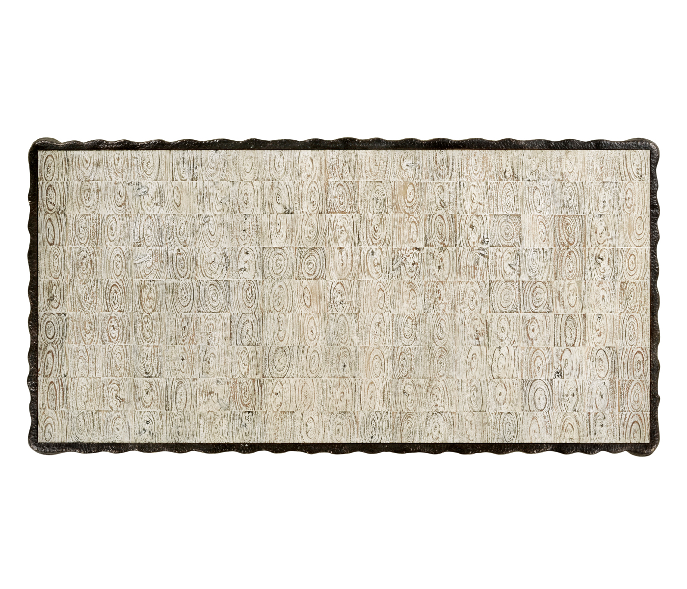 Karinta Antique Brass Coffee Table with Oyster Veneer Top