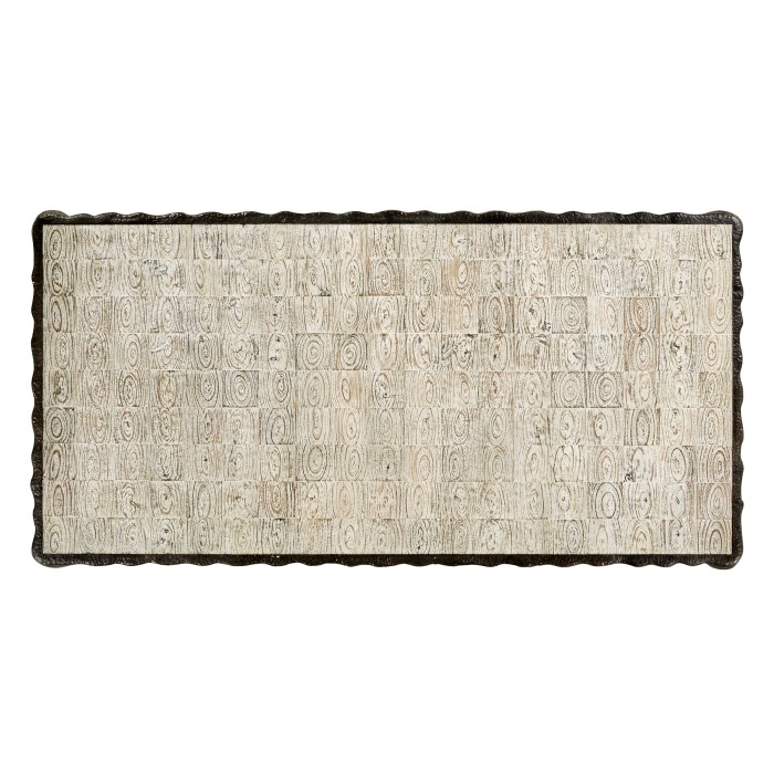 Karinta Antique Brass Coffee Table with Oyster Veneer Top