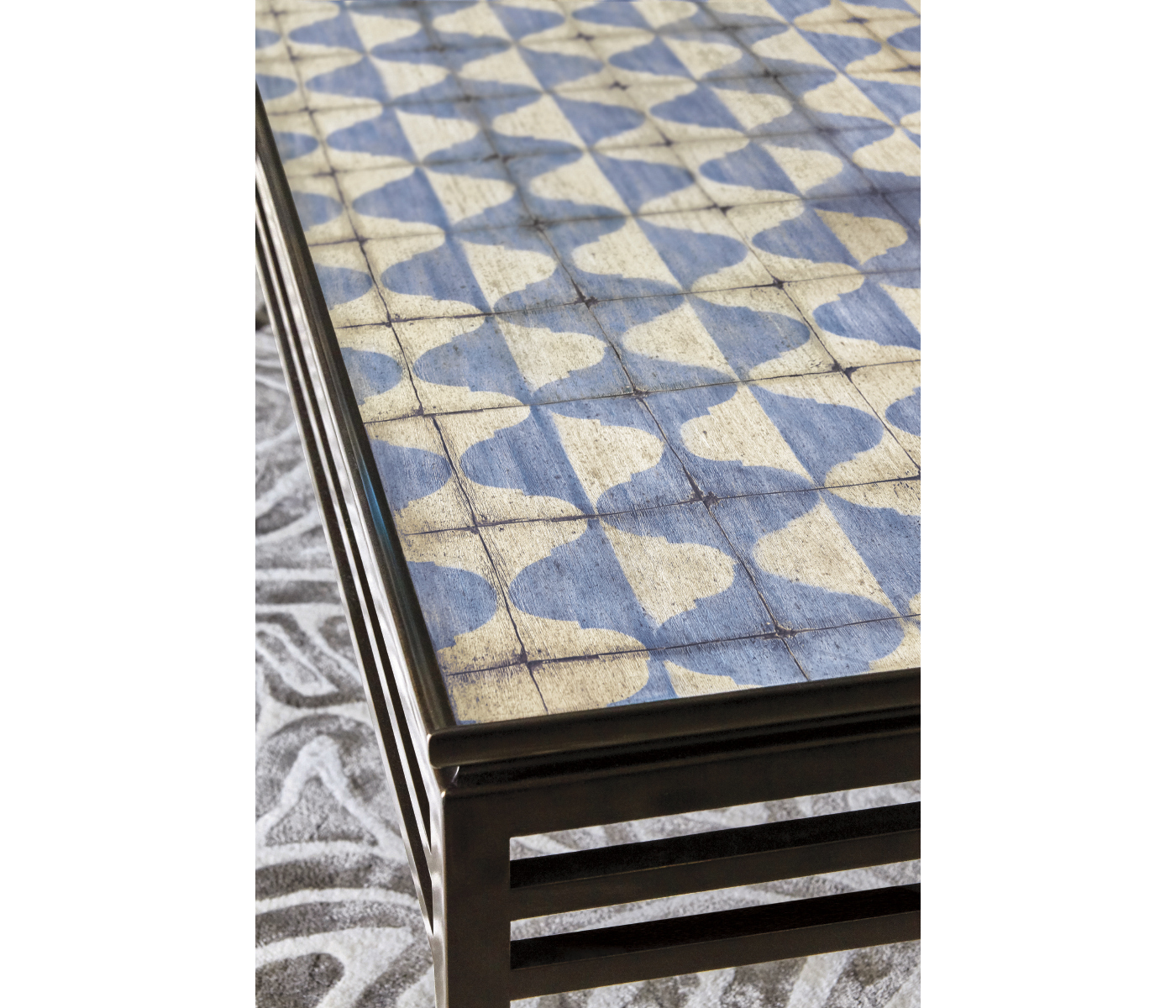 Haygrove White & Blue Marquetry Coffee Table
