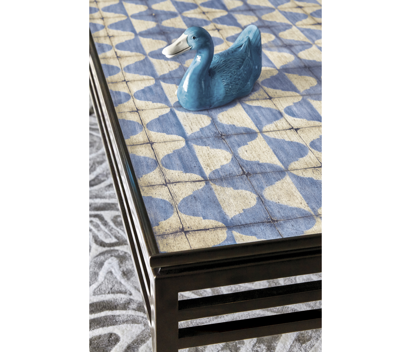 Haygrove White & Blue Marquetry Coffee Table
