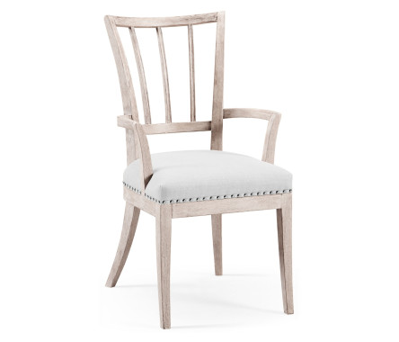 Lucillo Washed Acacia Carver Arm Chair