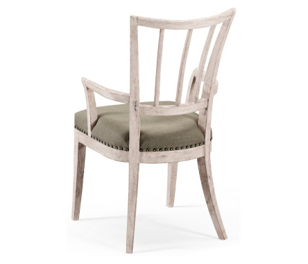 Lucillo Washed Acacia Carver Arm Chair