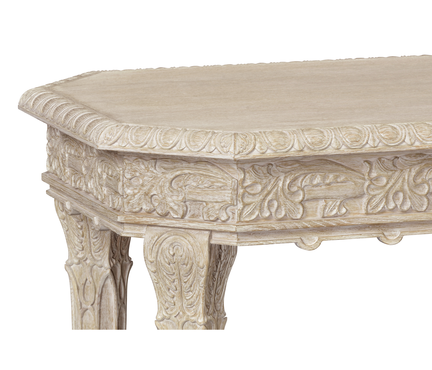 Bellefontaine Venetian White Oak Console Table