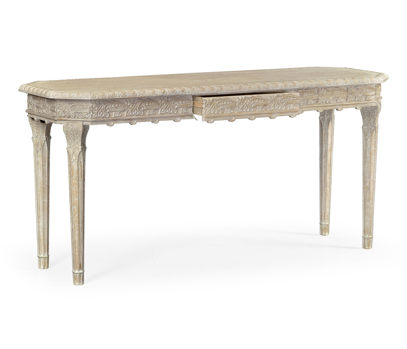Bellefontaine Venetian White Oak Console Table