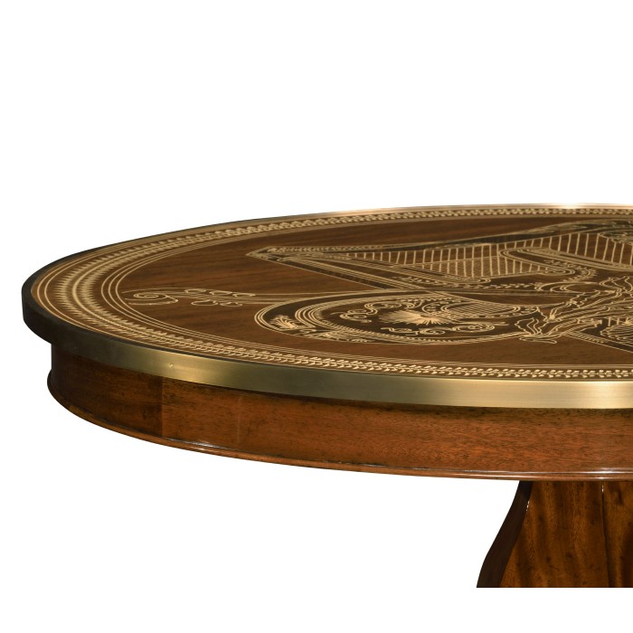 Medium Mahogany & Marquetry Left Hall Tilted Top Centre Table