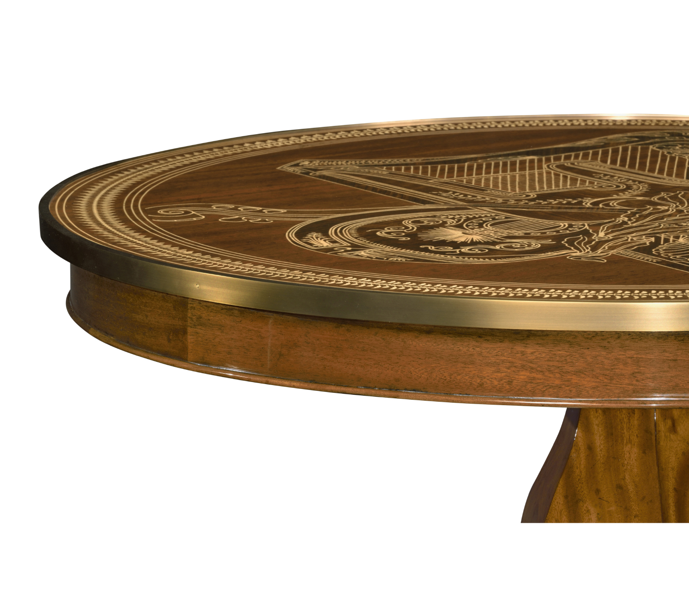 Medium Mahogany & Marquetry Left Hall Tilted Top Centre Table