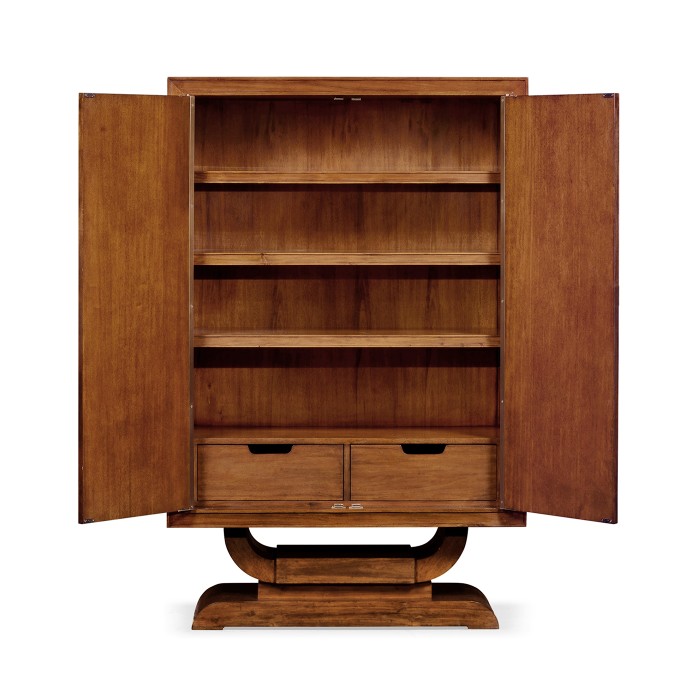 Art Deco Imperial Mahogany & Handpainted Left Salon Cabinet