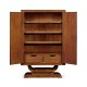 Art Deco Imperial Mahogany & Handpainted Left Salon Cabinet