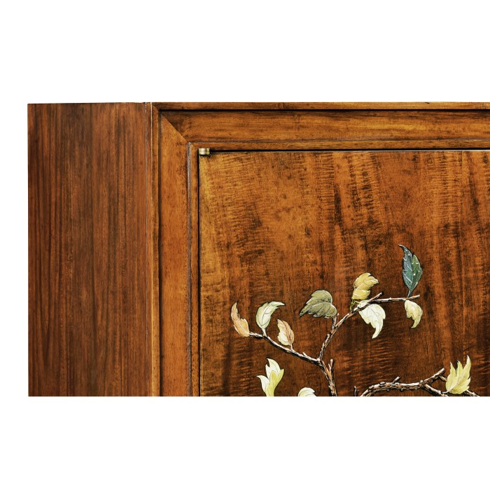 Art Deco Imperial Mahogany & Handpainted Left Salon Cabinet