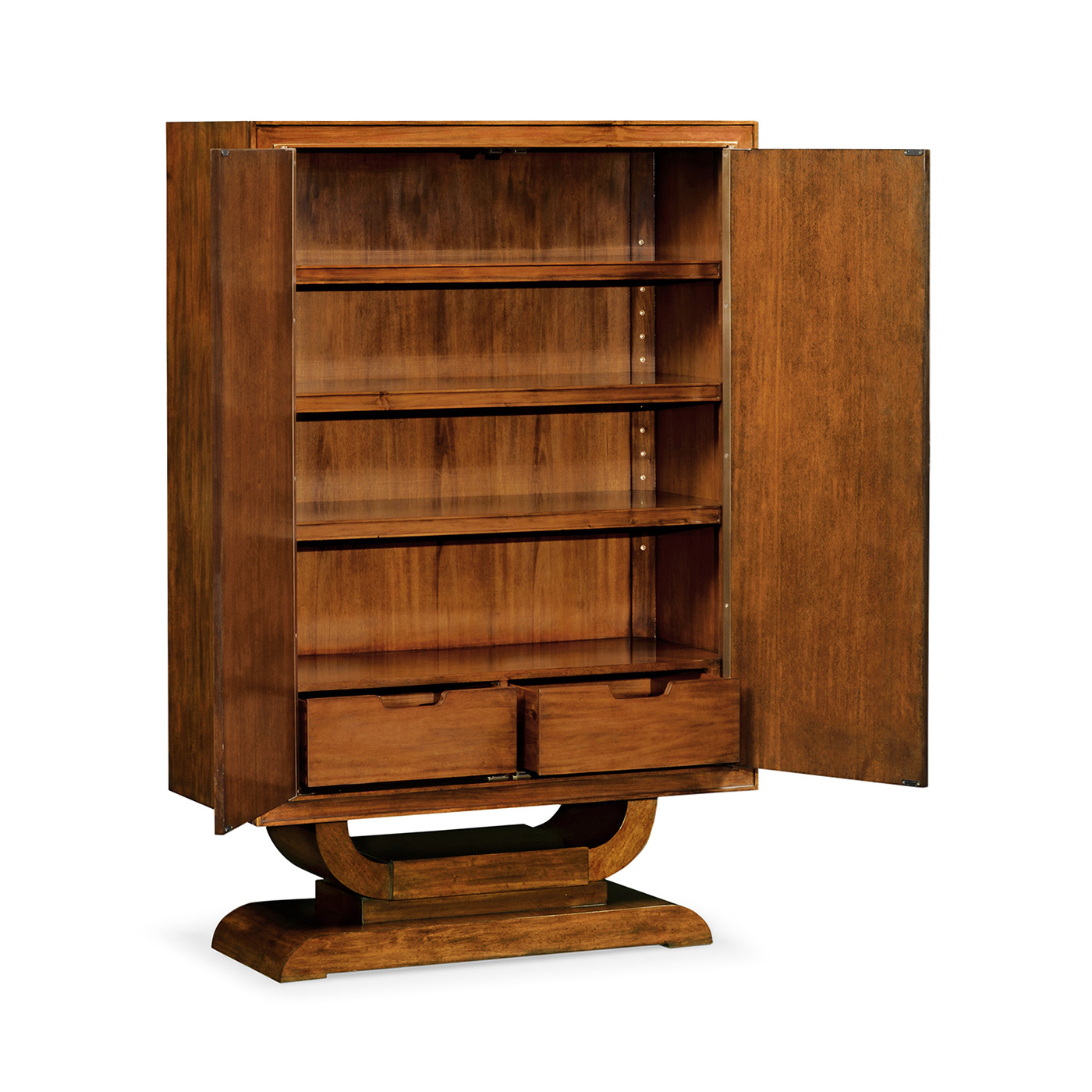 Art Deco Imperial Mahogany & Handpainted Left Salon Cabinet