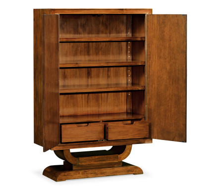 Art Deco Imperial Mahogany & Handpainted Left Salon Cabinet