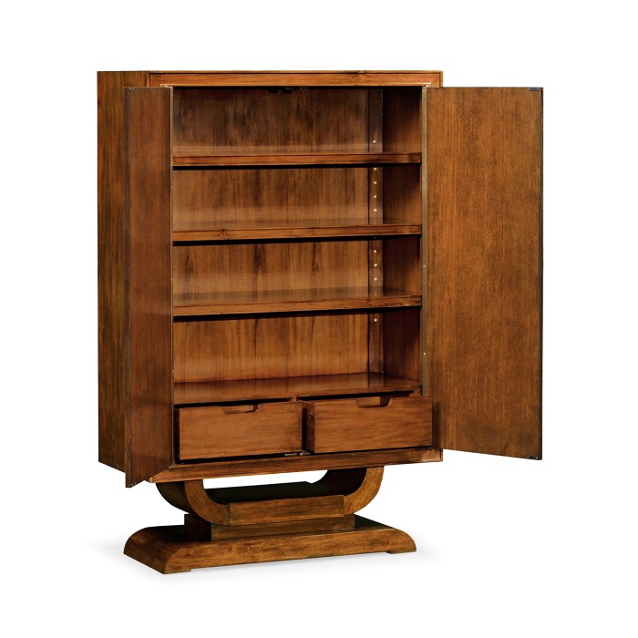 Art Deco Imperial Mahogany & Handpainted Left Salon Cabinet