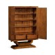 Art Deco Imperial Mahogany & Handpainted Left Salon Cabinet