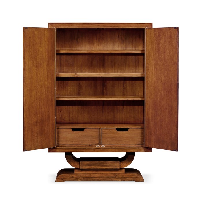 Art Deco Imperial Mahogany & Handpainted Right Salon Cabinet