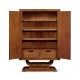 Art Deco Imperial Mahogany & Handpainted Right Salon Cabinet