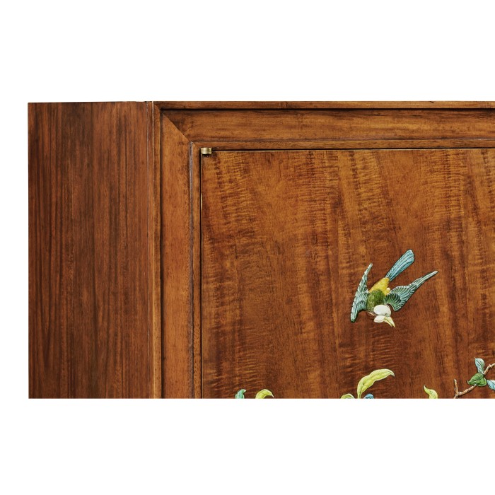 Art Deco Imperial Mahogany & Handpainted Right Salon Cabinet