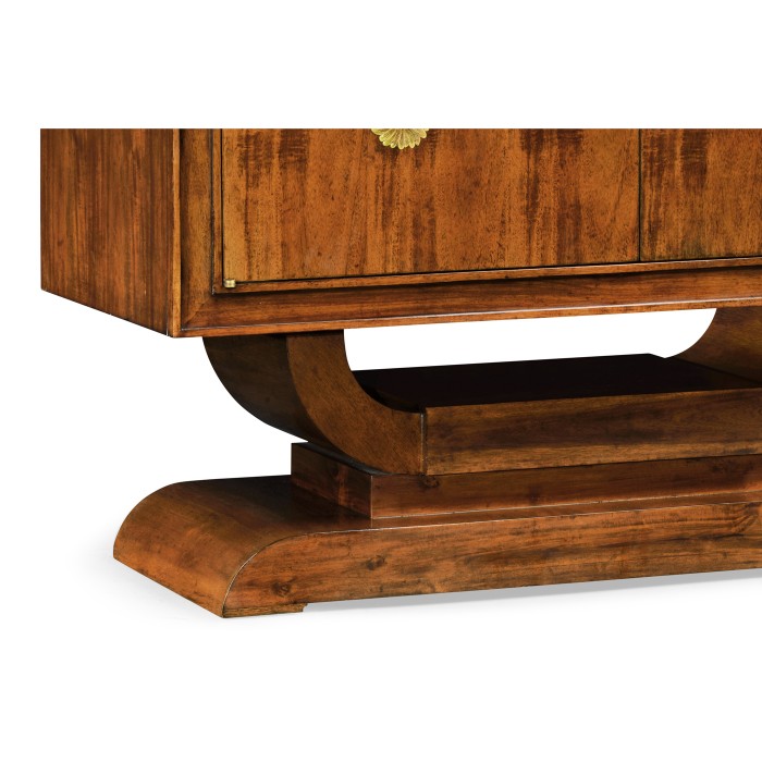 Art Deco Imperial Mahogany & Handpainted Right Salon Cabinet