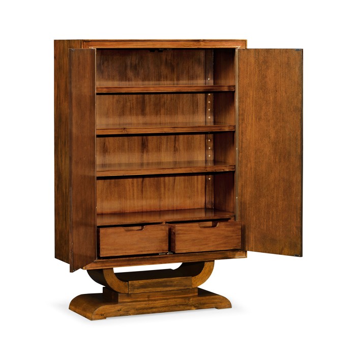 Art Deco Imperial Mahogany & Handpainted Right Salon Cabinet