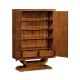 Art Deco Imperial Mahogany & Handpainted Right Salon Cabinet
