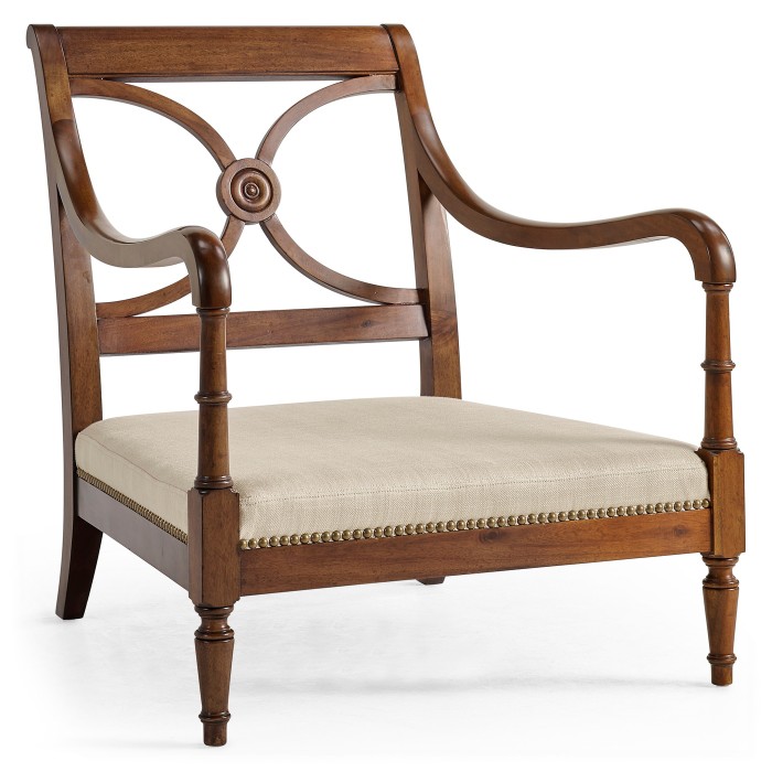Biedermeier Medium Mahogany Lounge Chair