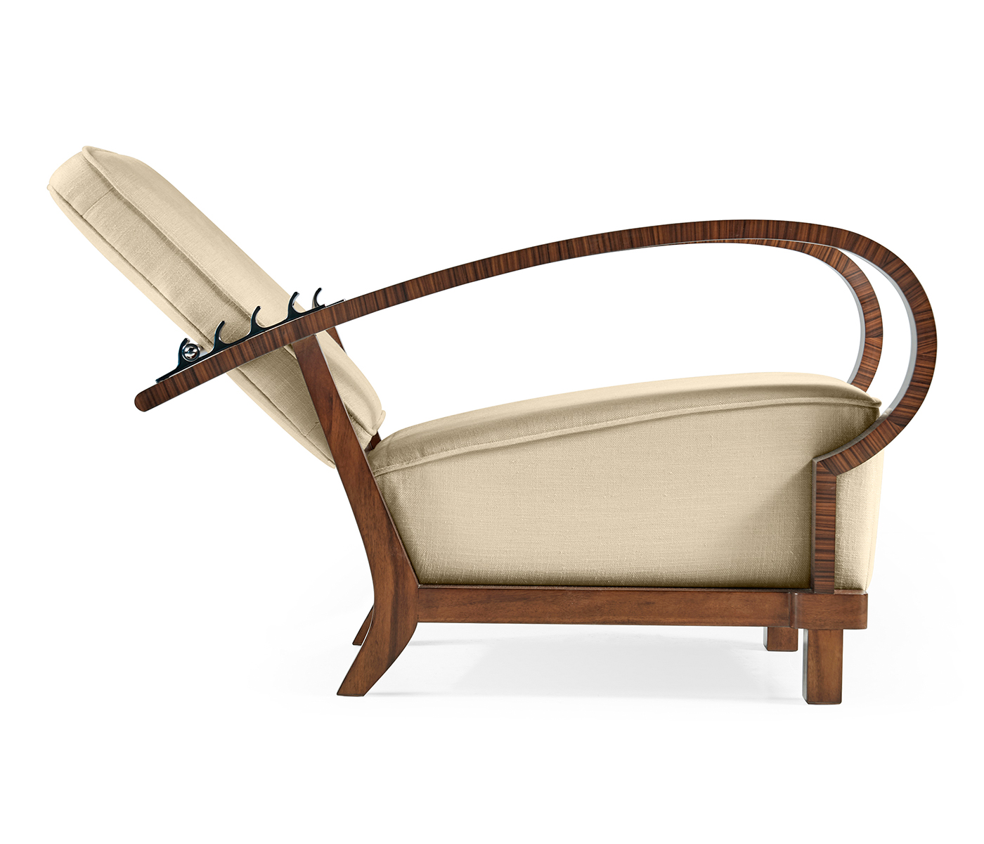 Moderne High Lustre Santos Rosewood Arm Chair