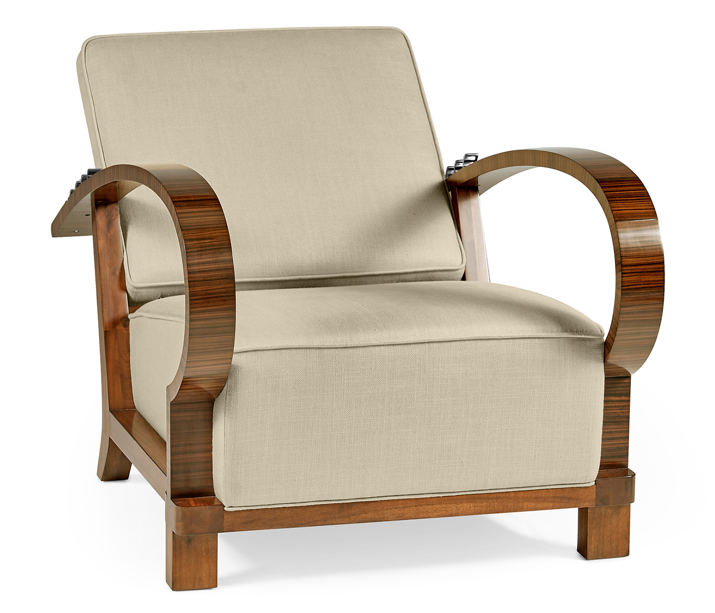 Moderne High Lustre Santos Rosewood Arm Chair
